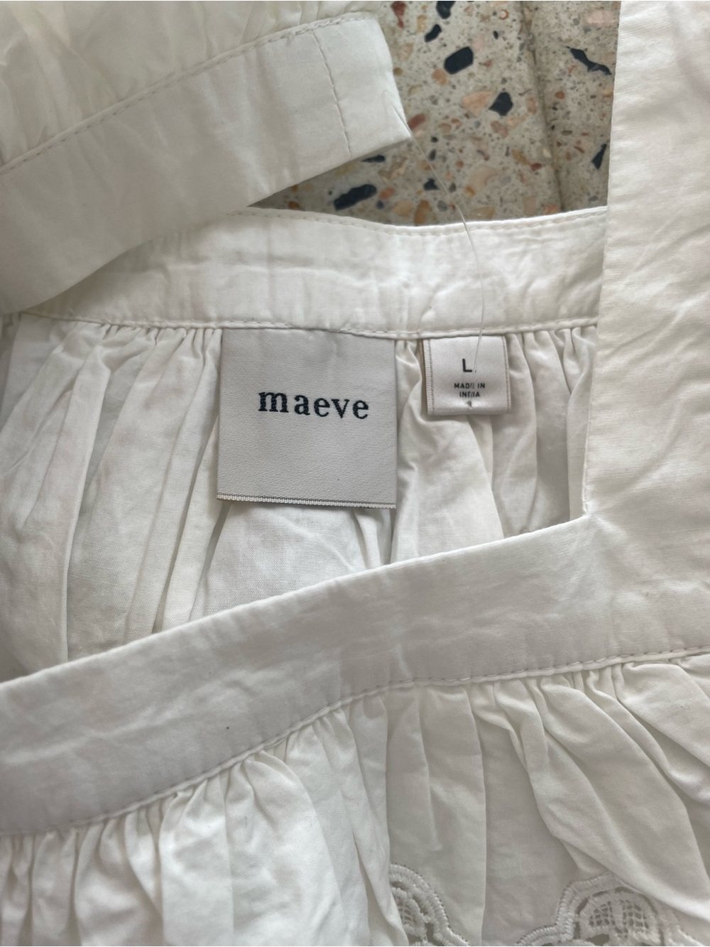 Maeve White Lace-Trim Square Neck Blouse - Picture 2 of 4